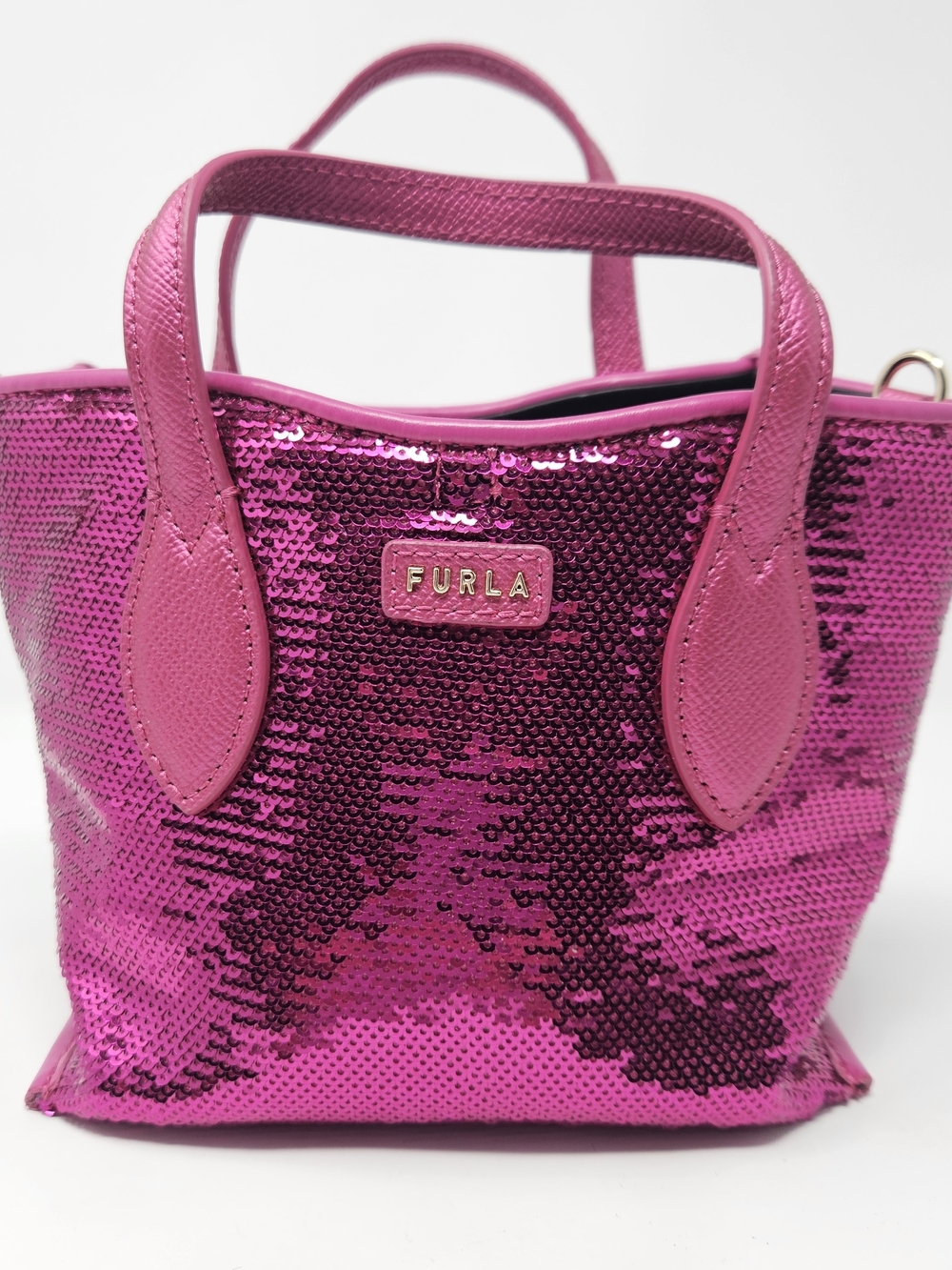 Furla Pink Sequin Mini Tote Bag